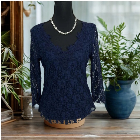 Coldwater Creek Deep Blue Blouse - Picture 1 of 7